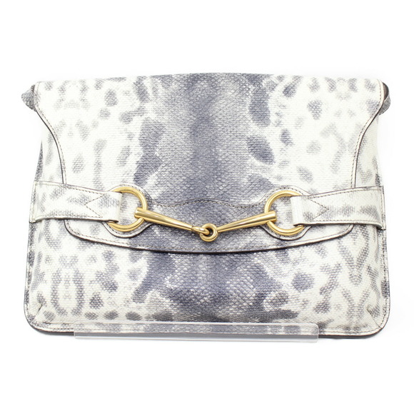 Gucci Shoulder Bag Embossed Leather Grey - Picture 1 of 6